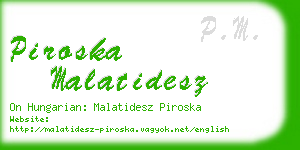 piroska malatidesz business card
